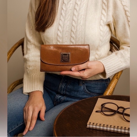 Dooney & Bourke 1975 Saddle Leather Checkbook Wallet - Picture 9 of 9